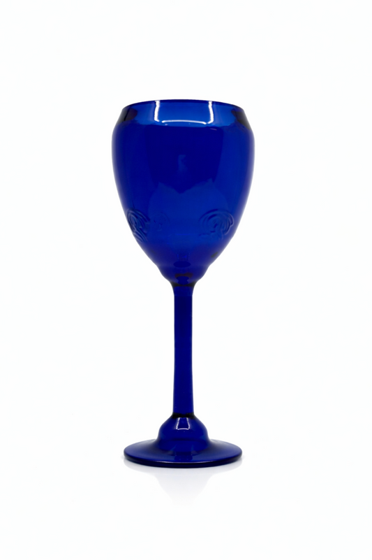 Upcycled Wine Glass (Blue)