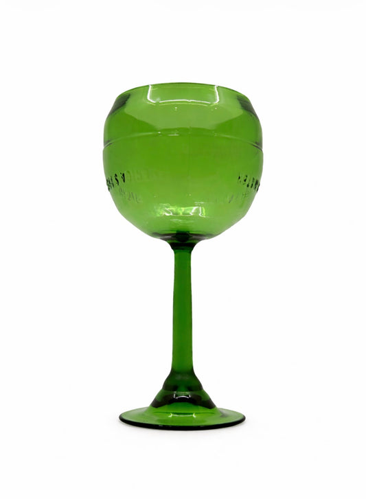 Upcycled Wine Glass (Green)